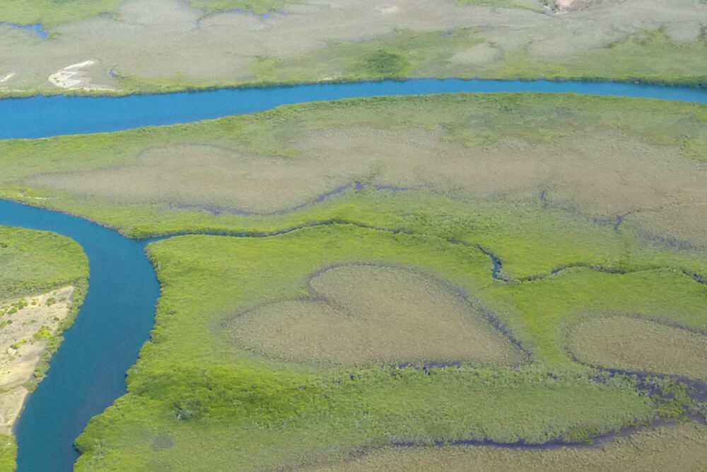 Coeur de Voh visible par un survol de l’île en ULM